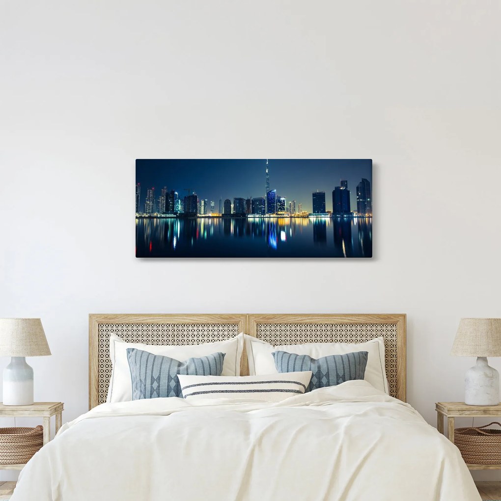 Éjszakai város képe (120x50 cm)