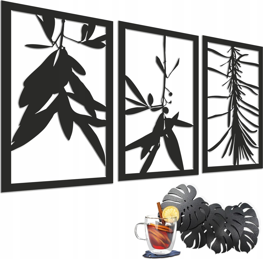 Áttört panel Növények 3D képek Fali dekoráció a nappaliba 56x96