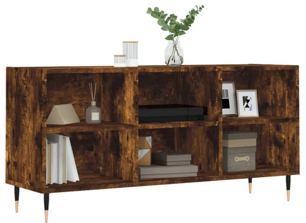 füstös tölgy színű szerelt fa TV-szekrény 103,5x30x50 cm