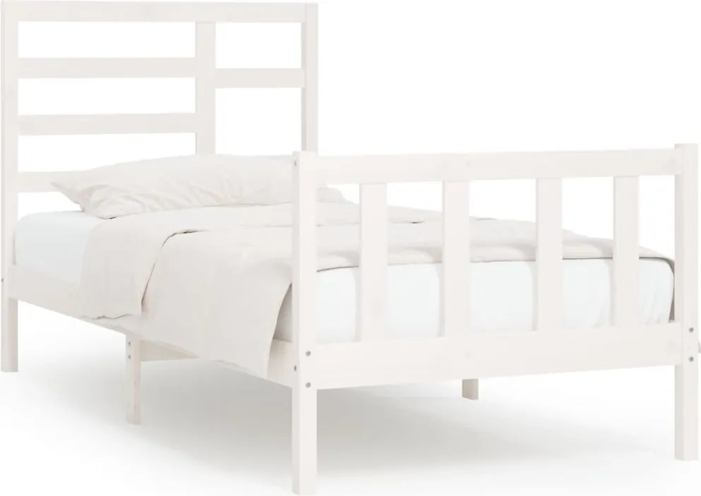 vidaXL fehér tömör fenyőfa ágy matrac nélkül 90 x 200 cm
