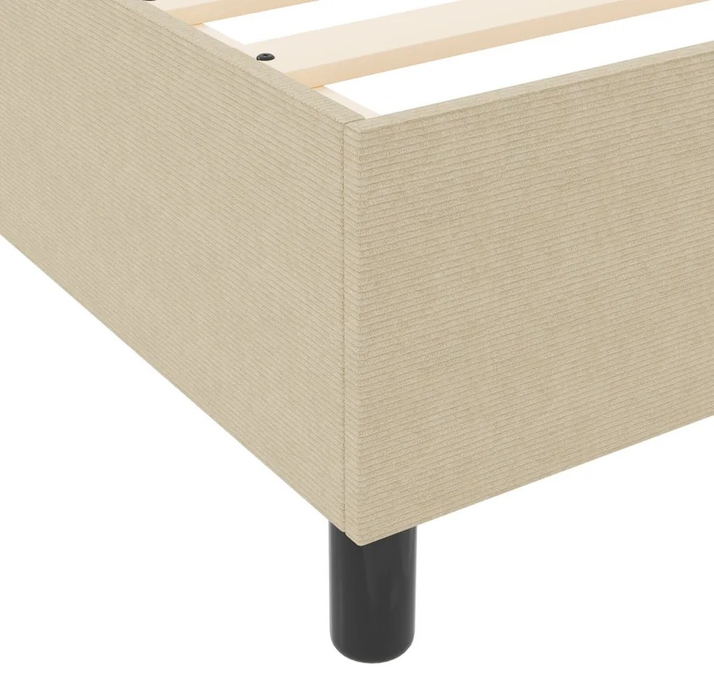 Boxspring Ágy Világos Zöld Szürke Kis Dupla Corduroy Szövet