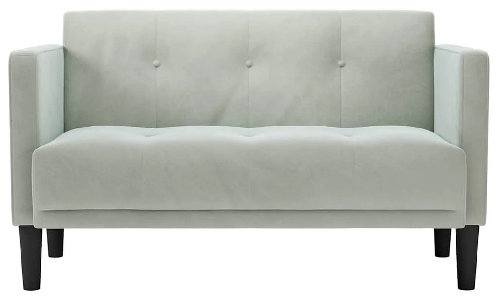 világosszürke bársony loveseat kanapé 111 cm