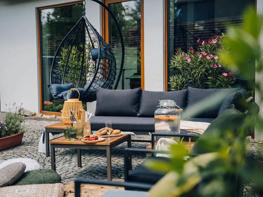 Szürke függőszék KOKON állvánnyal