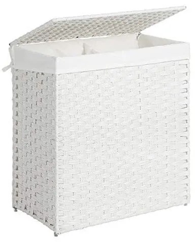 Fonott rattan szennyestartó fehér 110 liter