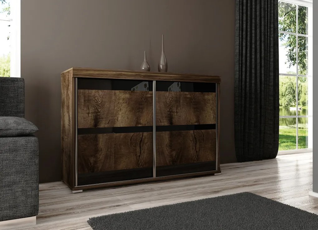 Tablet 5 120 Tolóajtós Komód 120cm, Szürke Hamu