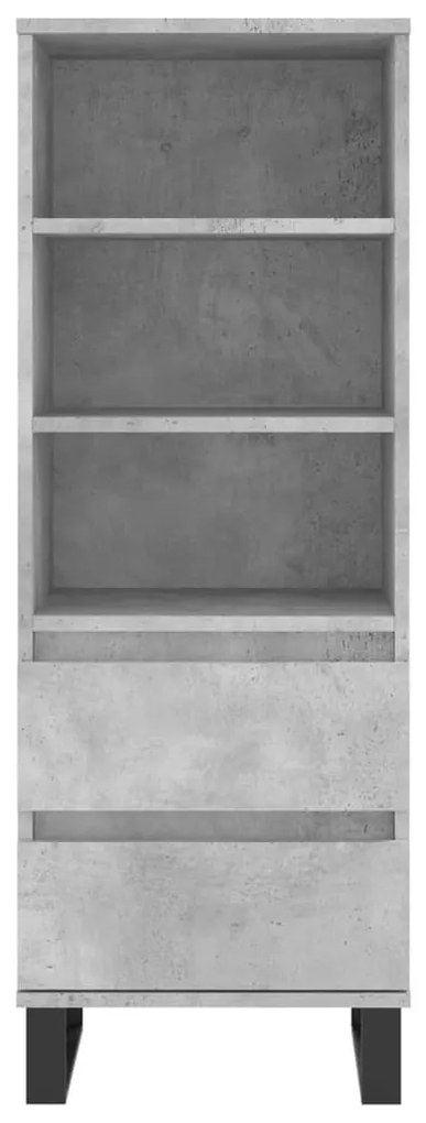betonszürke szerelt fa magasszekrény 40 x 36 x 110 cm