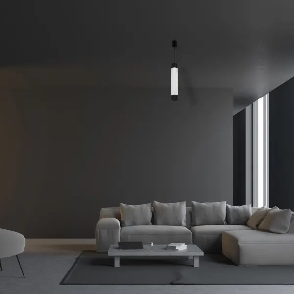 Csillár zsinóron MARBLE WHITE/BLACK 1xGU10/8W/230V