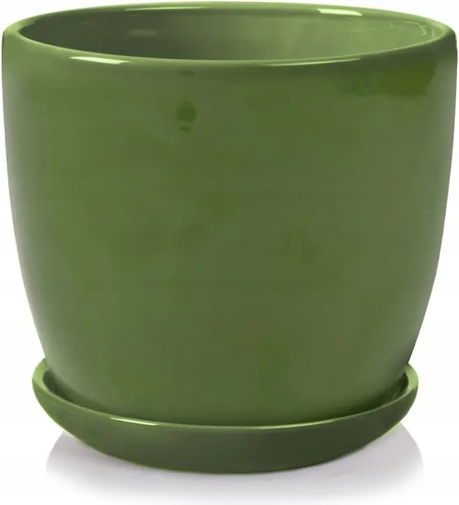 Kerámia Virágtartó Állvánnyal 13cm Zöld