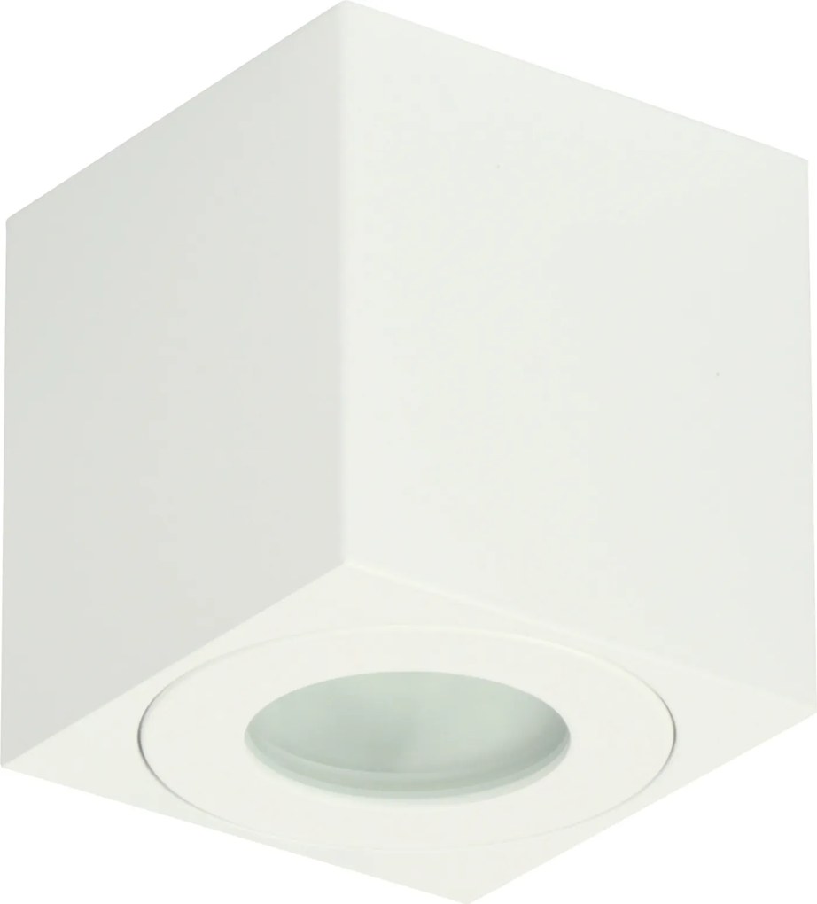 IP65 Hermetikus Lámpatest Falra Szerelhető Tubus Négyzet GU10 Fehér