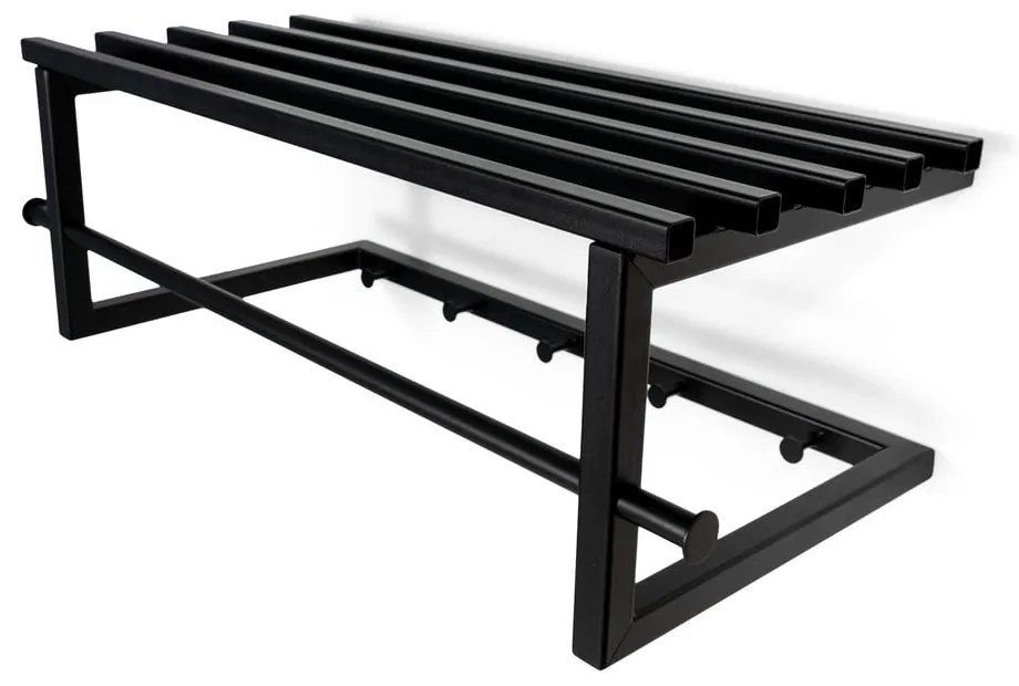 Fekete fém fali fogas polccal 76 cm Marco – Spinder Design