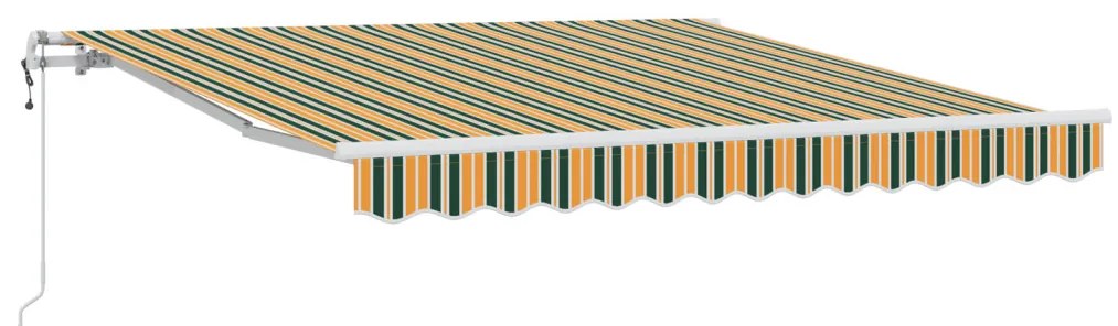Automatikus Behúzható Napellenző Zöld és Sárga 350x250 cm