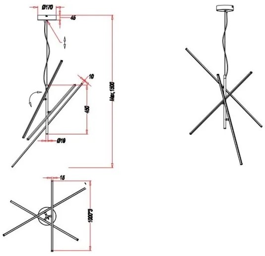Trio - LED Dimmelhető csillár zsinóron TIRIAC 3xLED/8,5W/230V fehér
