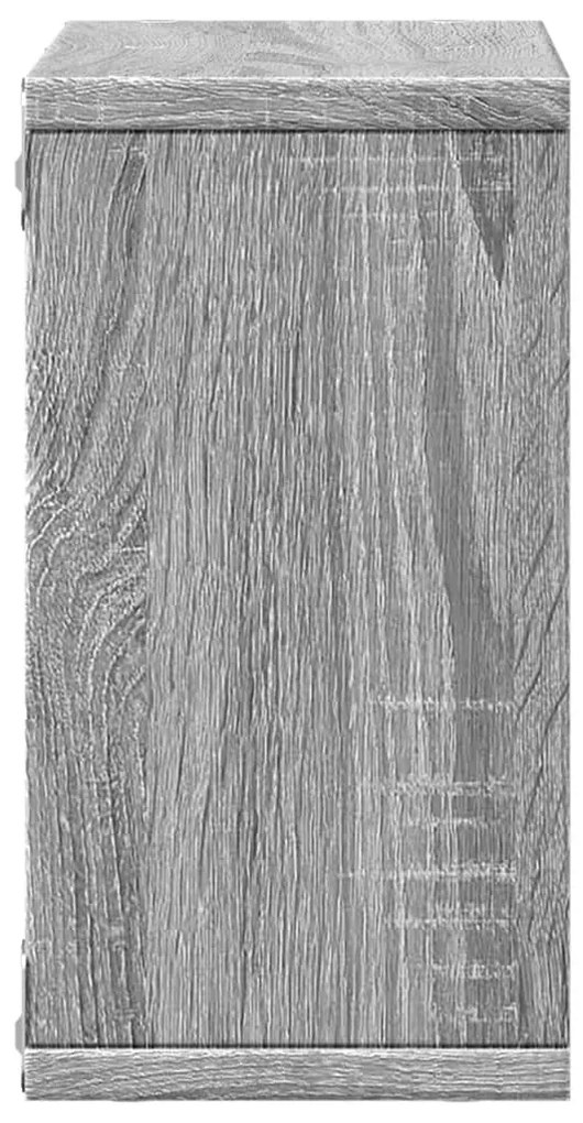 szürke sonoma színű szerelt fa faliszekrény 60 x 16 x 30 cm