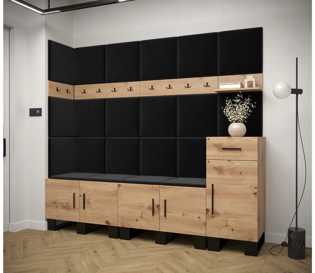Előszobabútor Amanda 9 (artisan tölgy + fekete). 1085933