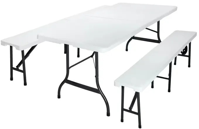 Casaria® Sörkészlet 183 cm - fehér