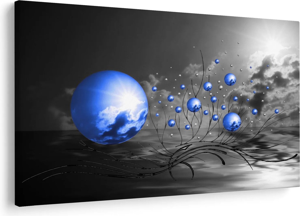 Világoskék gömbök képe (90x60 cm)