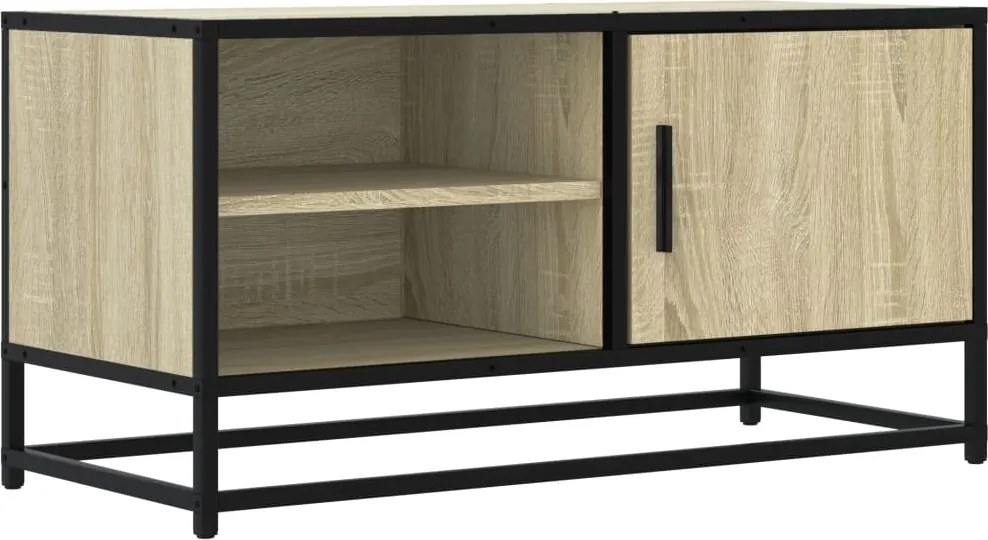 vidaXL sonoma tölgyszínű szerelt fa és fém TV-szekrény 80x34,5x40 cm