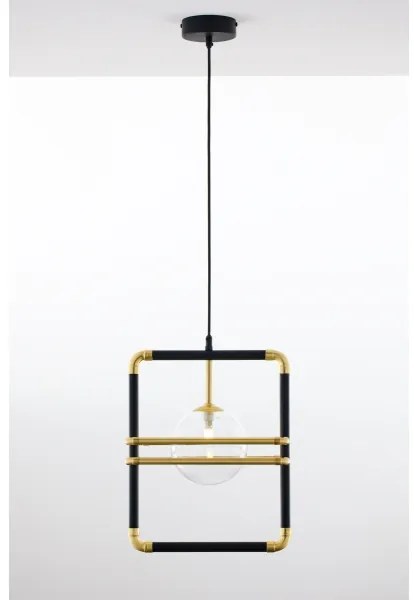 Jupiter 2028 - Csillár zsinóron FIORI 1xG9/10W/230V fekete/arany/átlátszó