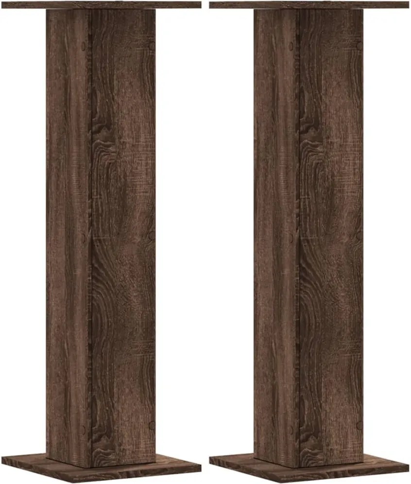 vidaXL 2 db barna tölgy színű szerelt fa hangszóróállvány 30x30x95 cm