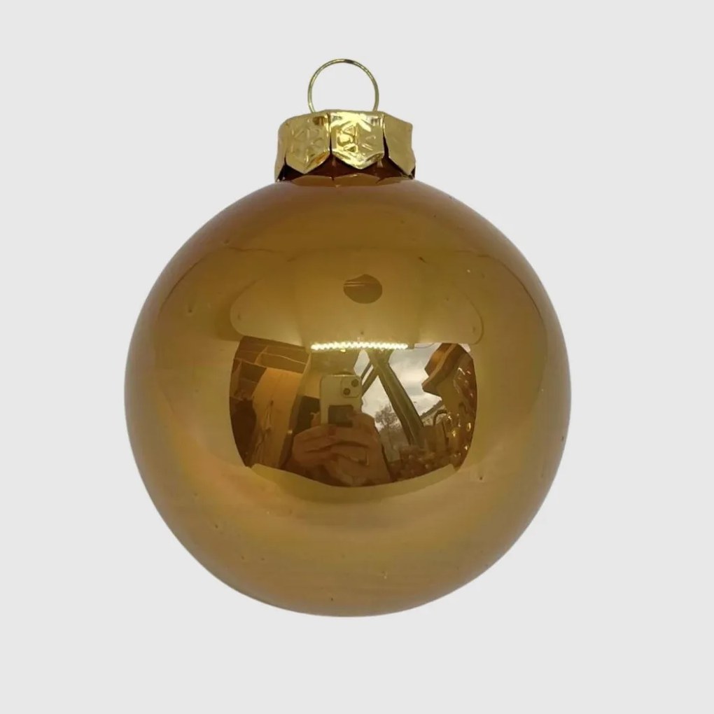 Gold üveg karácsonyi gömb szett arany 12*6cm