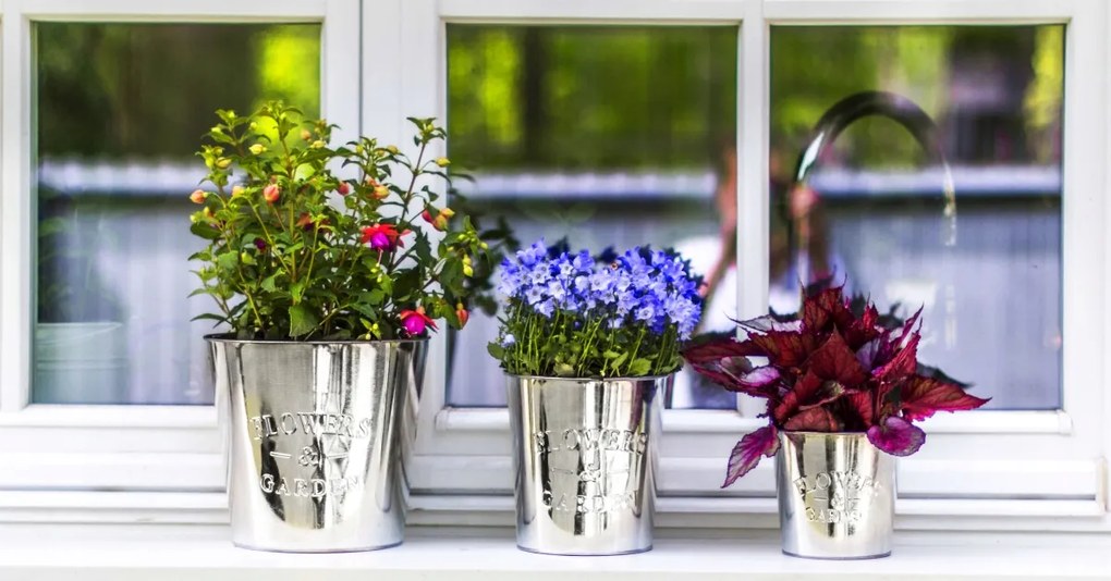 Virágtartó Fedél Cink Ezüst Flower Garden Kerek 13 CM Tömör