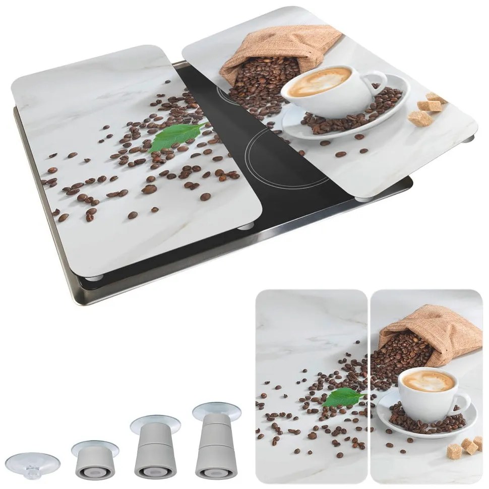 Edzett üveg tűzhely fedőlap szett 2 db-os 52x30 cm Café Aromatica – Maximex