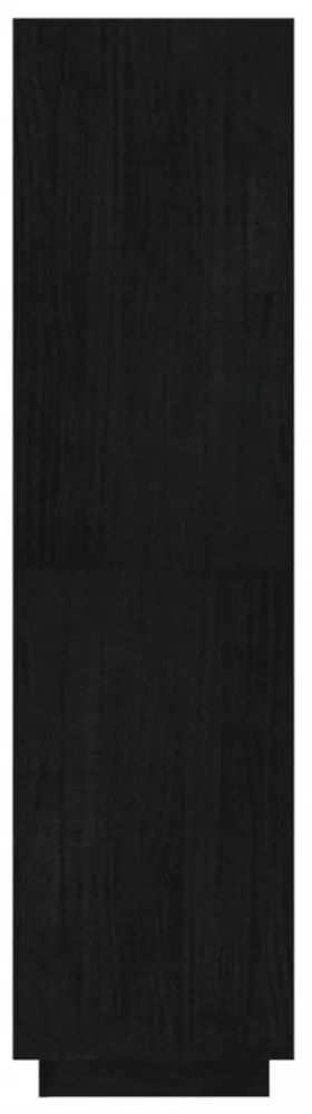 fekete tömör fenyőfa könyvszekrény/térelválasztó 60x35x135 cm