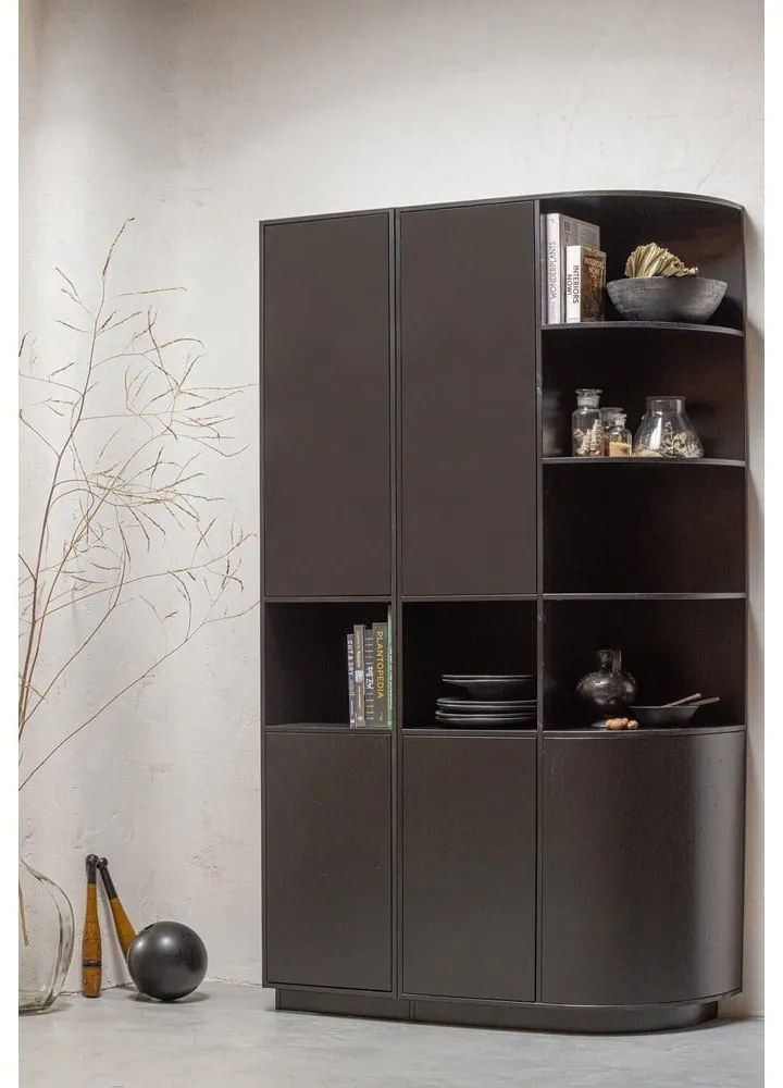 Fekete borovi fenyő nappali bútor szett 356x210 cm Finca – WOOOD