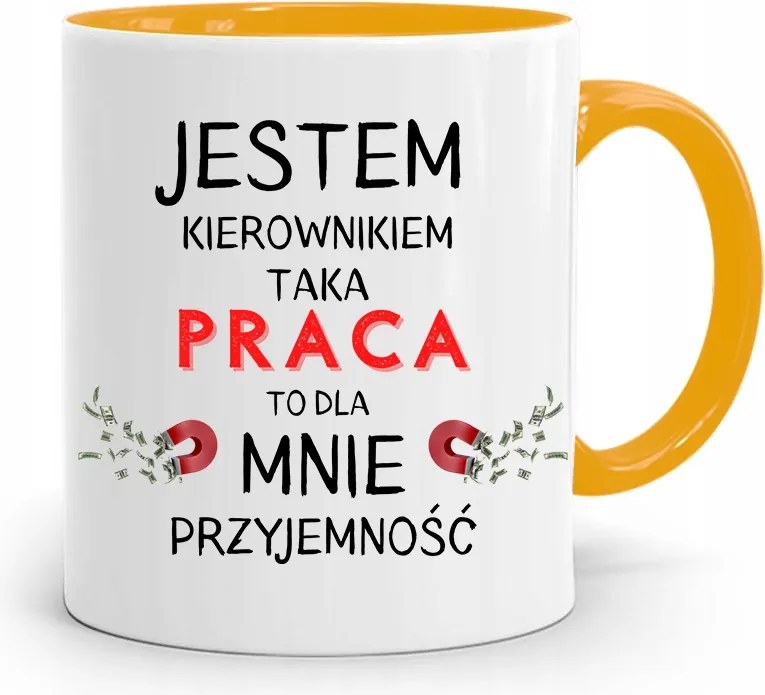 Sárga Bögre A Vezetőnek Ilyen Munka Öröm fényképes nyomtatással