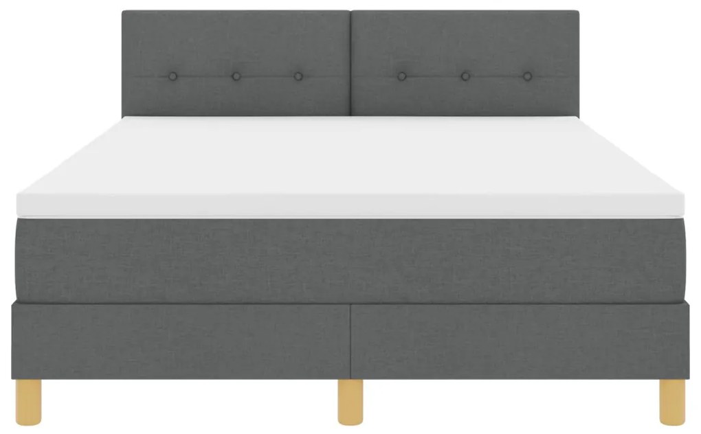 Box Spring Ágy Matraccal Sötétszürke 140x200 cm Szövet