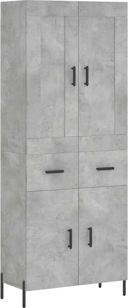 vidaXL betonszürke szerelt fa magasszekrény 69,5 x 34 x 180 cm