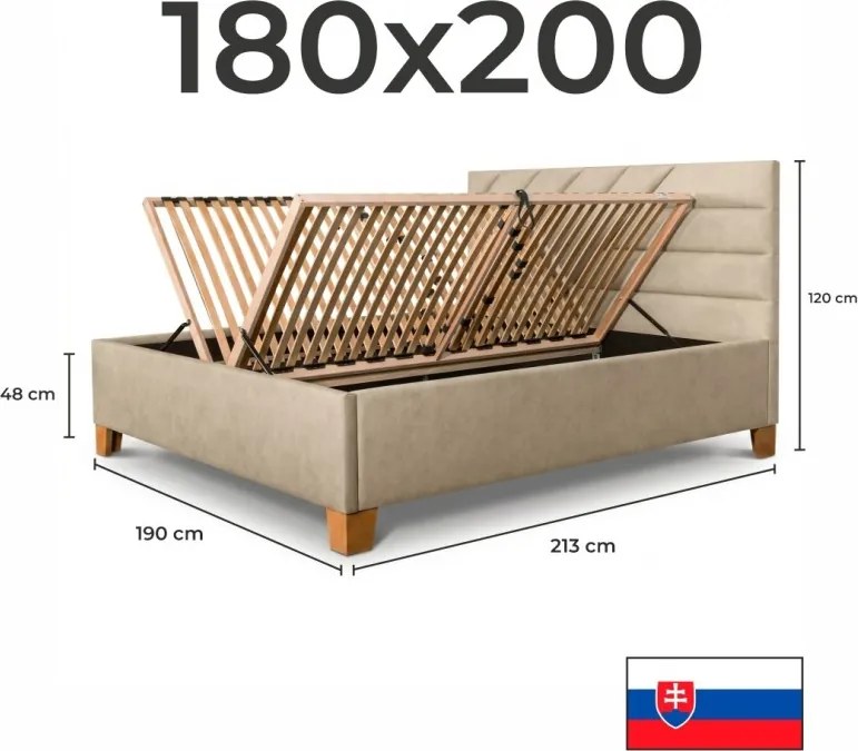 BOMAL kárpitozott ágy + léces ágykeret + EMI matrac