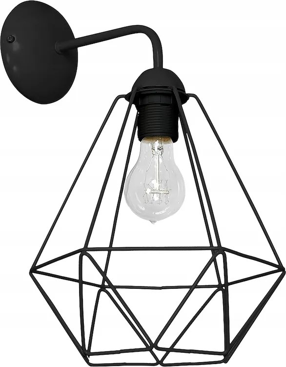 Fali lámpa Basket Black Milagro 1xE27 IP20 fekete