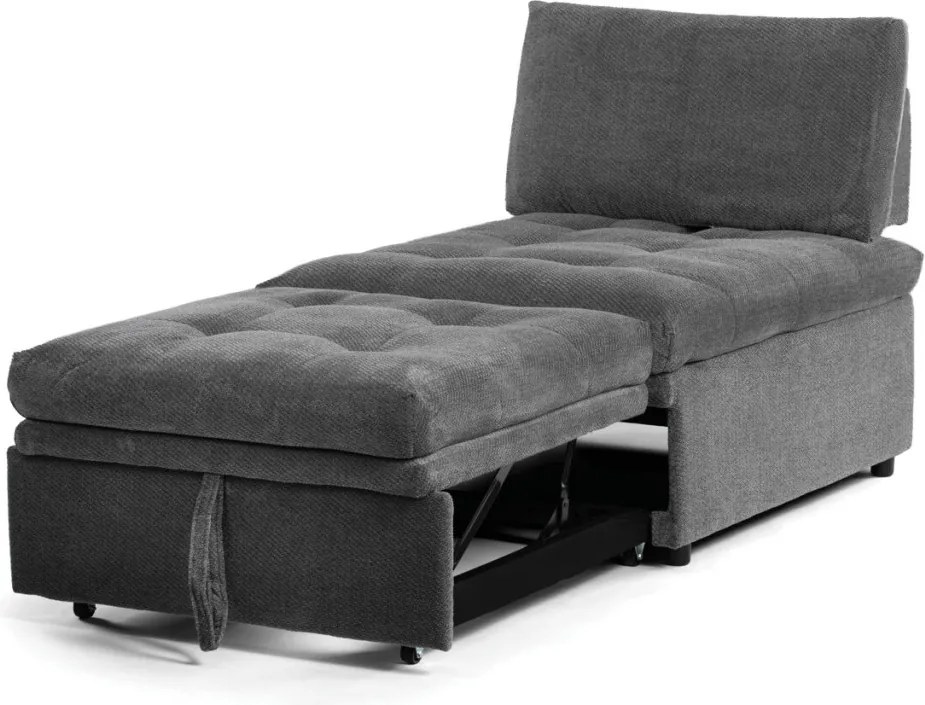 Rozkládací křeslo, šedá, látka, ASB-C3410 GREY2