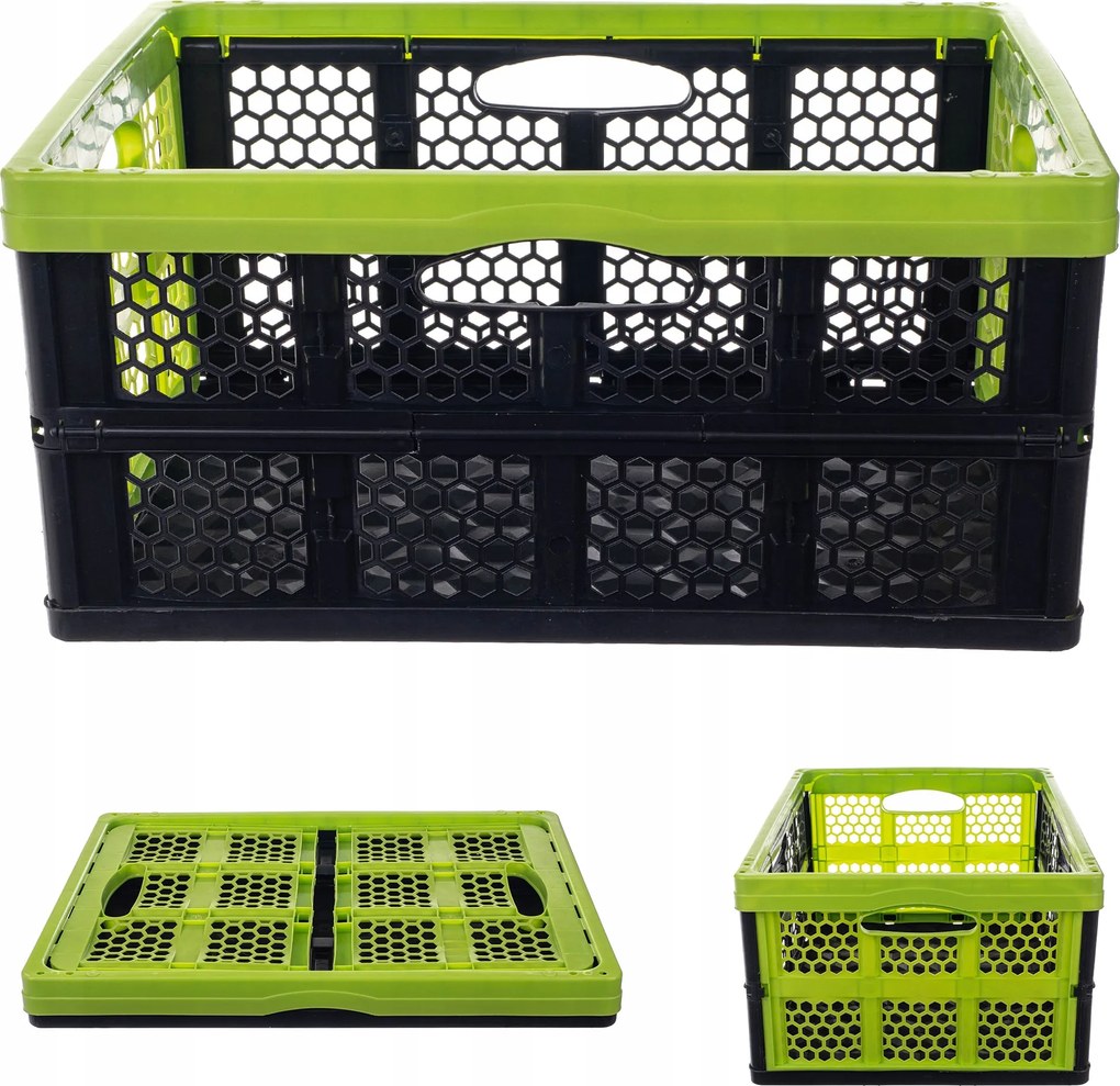 Összecsukható Láda Csomagtartó Bevásárló Kosár Összecsukható Tartály 32L Nagy Erős