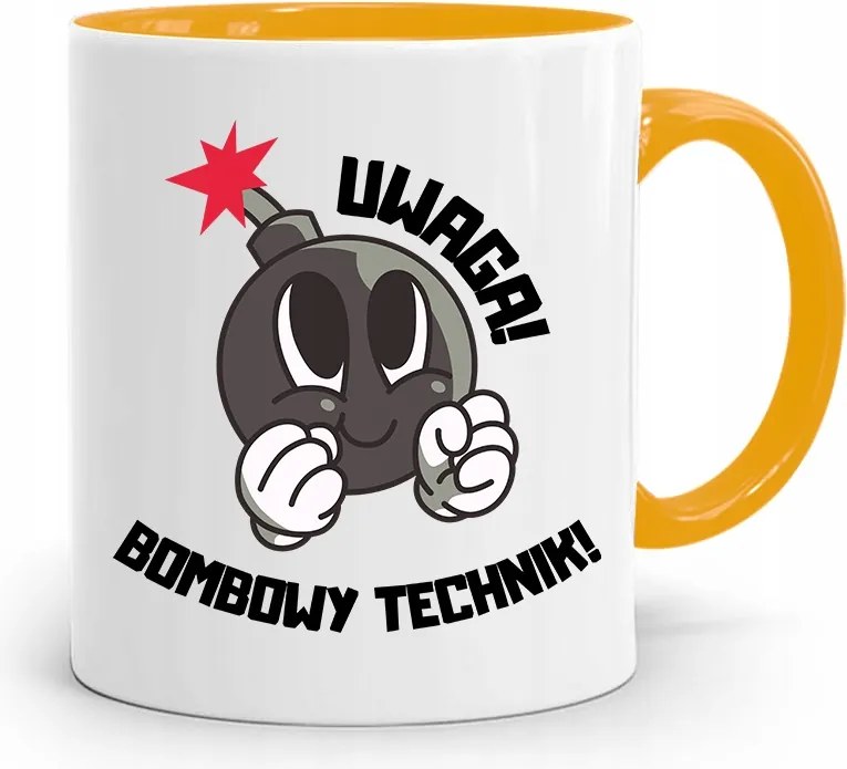 Technikus Bögre Sárga Ajándék fényképes nyomtatással