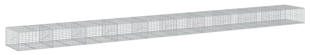horganyzott vas gabion kosár fedéllel 1000 x 100 x 50 cm