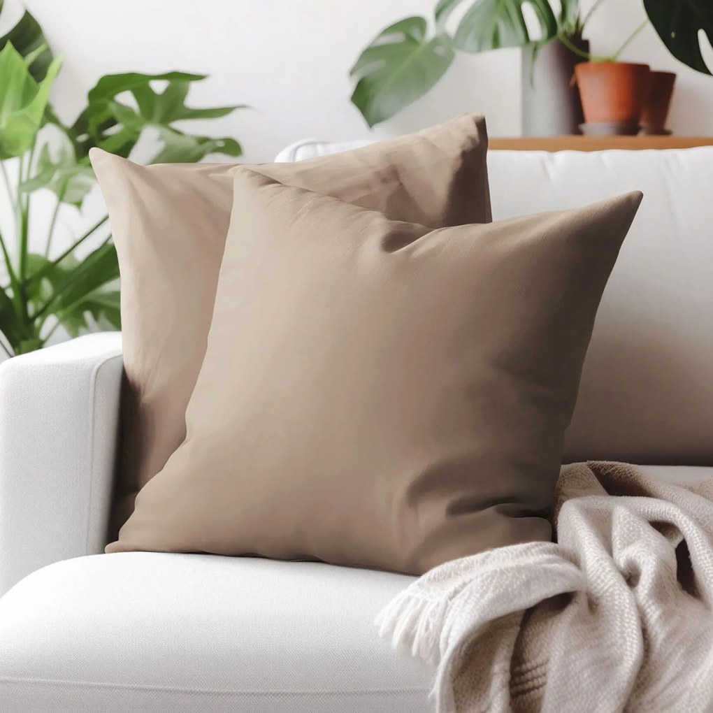 Goldea pamut párnahuzat - kávébarna 45 x 45 cm