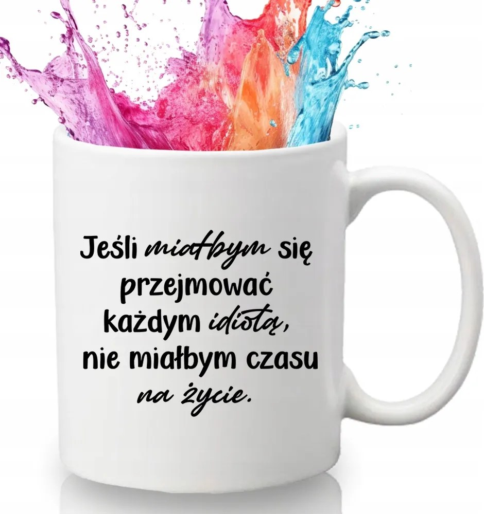 Bögre Fehér 330 ml Kerámia Ajándék Humor Vicces Minta Életidő