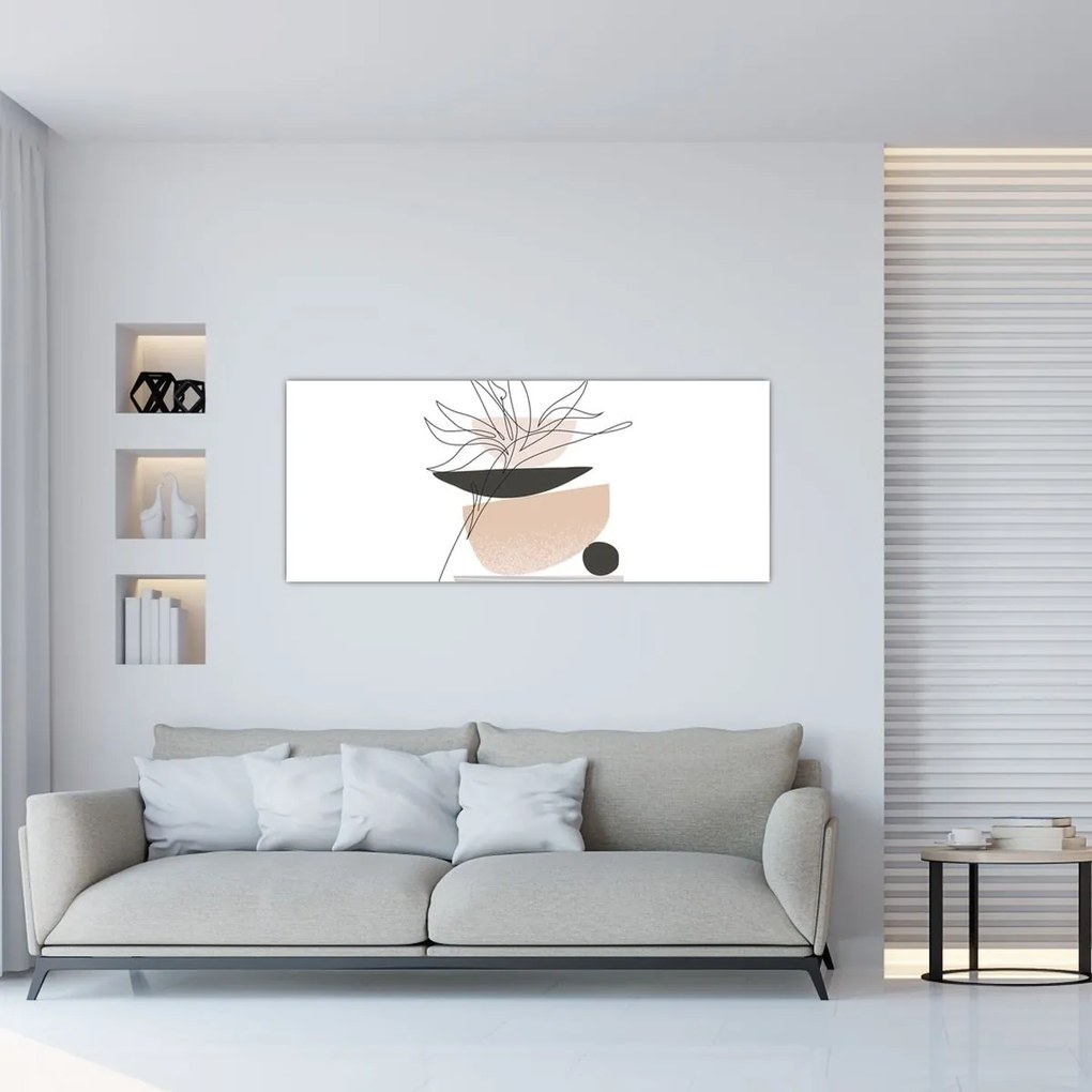 Kép - Vonal művészeti virágok N⁰1 (120x50 cm)