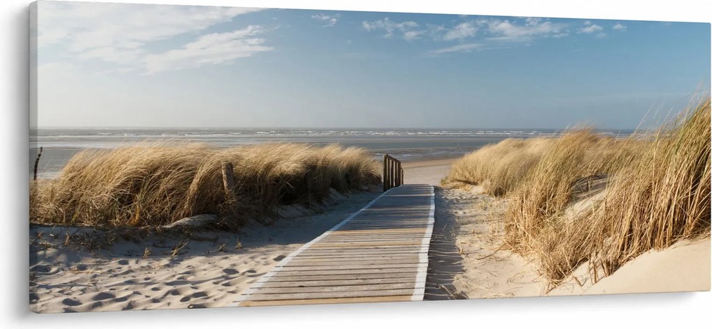 Kép - Homokos strand Langeoog szigetén, Németországban (120x50 cm)