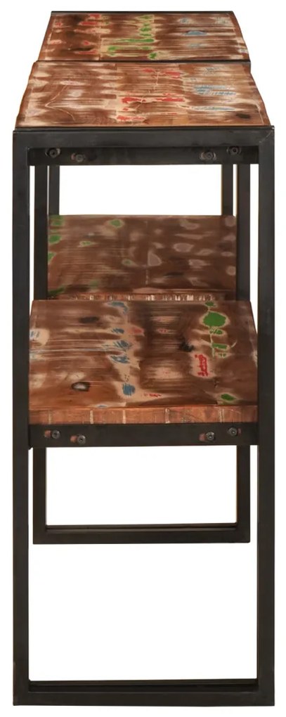 Konzolasztal 160x33x75 cm Tömör fa újrahasznosított