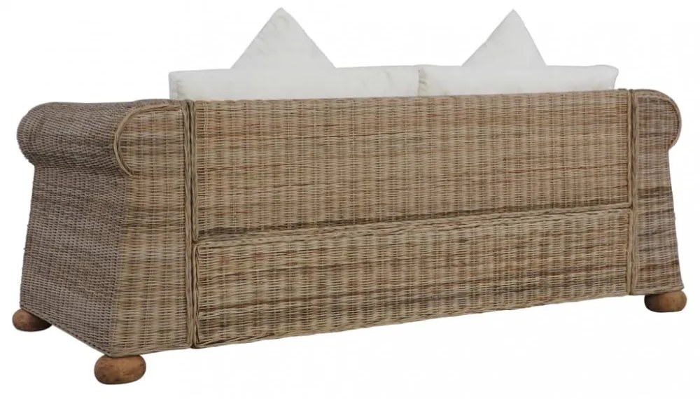 2 személyes természetes rattan kanapé párnákkal