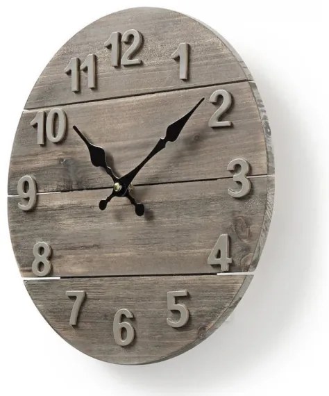 Nedis CLWA002WD30 - Falióra 1xAA/1,5V lucfenyő 30 cm