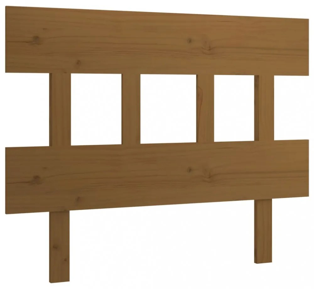 mézbarna tömör fenyőfa ágyfejtámla 103,5x3x81 cm