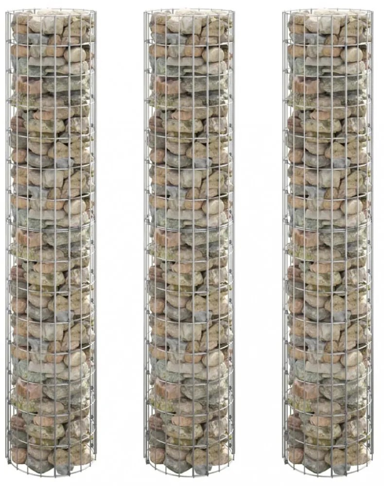 3 db kör alakú horganyzott acél gabion magaságyás Ø30 x 150 cm