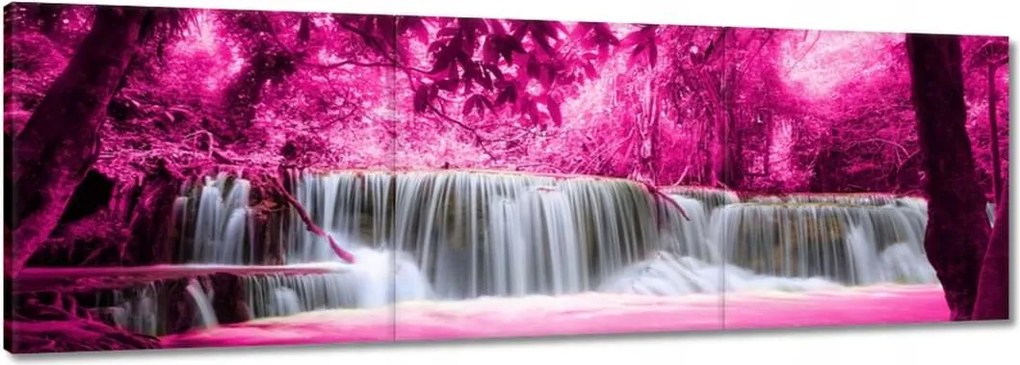 Vászonkép 120x40 Rózsaszín vízesés Tájkép
