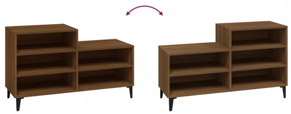 vidaXL barna tölgyszínű szerelt fa cipősszekrény 102x36x60 cm