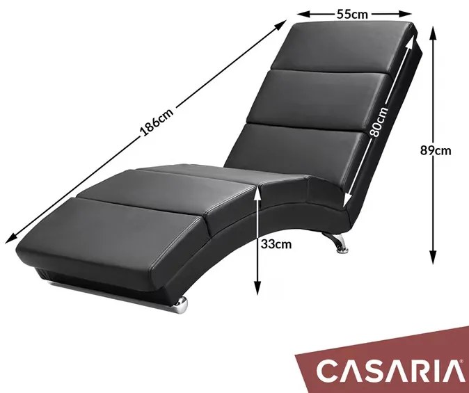 Casaria® London napozóágy - fekete
