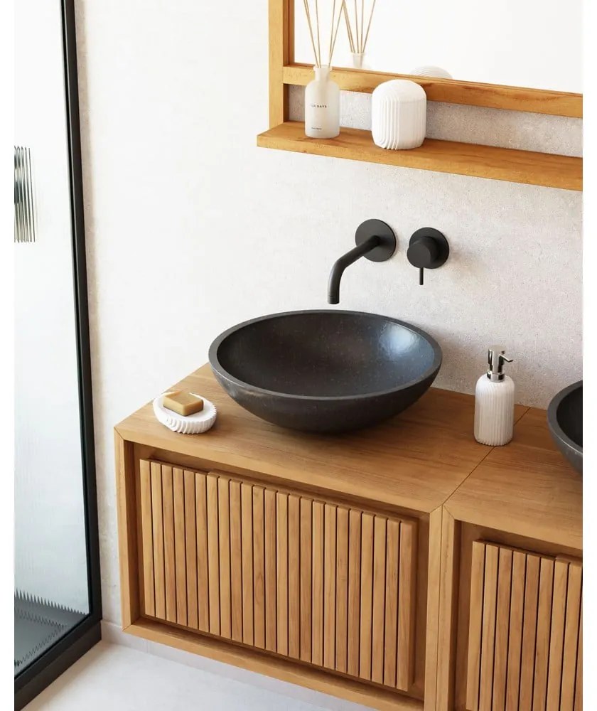 Sunday fekete terrazzo mosdókagyló, ø 40 cm - Kave Home